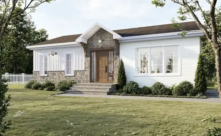Traditional house plans 5-148 - front exterior, 1,064 sq ft, 2 bed, 1 bath house plans | Monster House Plans