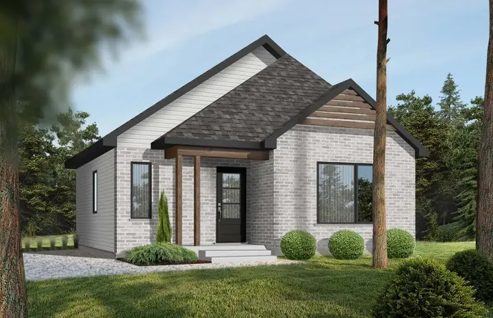 Traditional house plans 5-159 - front exterior, 864 sq ft, 2 bed, 1 bath house plans | Monster House Plans