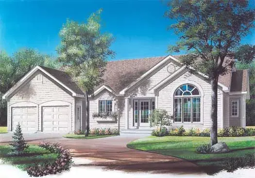 Traditional house plans 5-178 - front exterior, 1,494 sq ft, 3 bed, 1 bath house plans | Monster House Plans