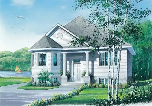 Traditional house plans 5-220 - front exterior, 1,005 sq ft, 2 bed, 1 bath house plans | Monster House Plans