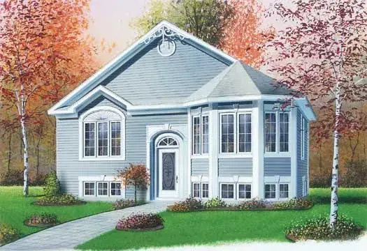 Traditional house plans 5-223 - front exterior, 991 sq ft, 2 bed, 1 bath house plans | Monster House Plans