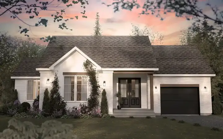 Traditional house plans 5-228 - front exterior, 1,352 sq ft, 2 bed, 1 bath house plans | Monster House Plans