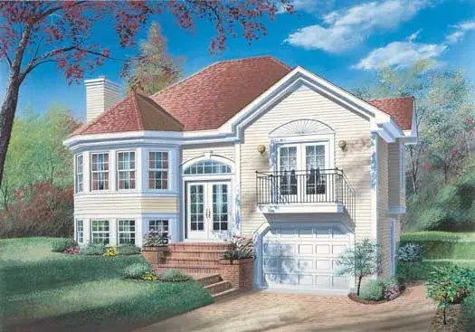 Traditional house plans 5-236 - front exterior, 1,174 sq ft, 2 bed, 1 bath house plans | Monster House Plans
