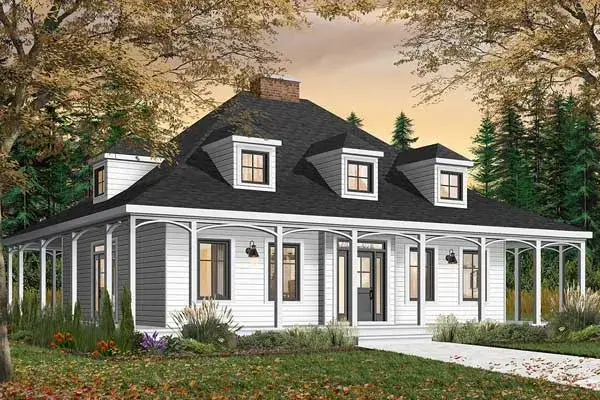Country house plans 5-267 - front exterior, 2,299 sq ft, 3 bed, 2 bath house plans | Monster House Plans