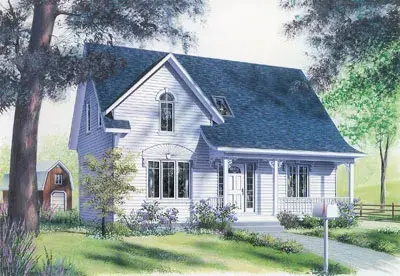 Country house plans 5-270 - front exterior, 1,458 sq ft, 3 bed, 2 bath house plans | Monster House Plans