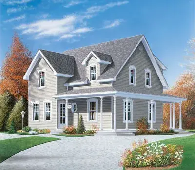 Country house plans 5-271 - front exterior, 1,622 sq ft, 3 bed, 2 bath house plans | Monster House Plans