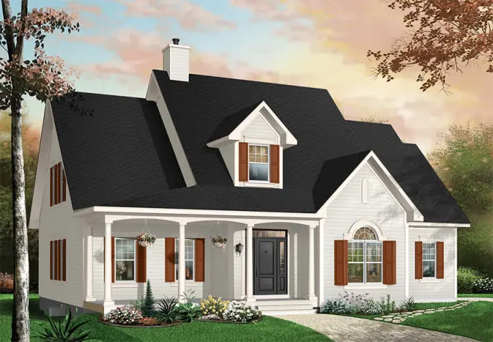 Country house plans 5-291 - front exterior, 2,406 sq ft, 3 bed, 2 bath house plans | Monster House Plans