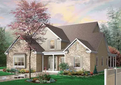 Traditional house plans 5-301 - front exterior, 3,085 sq ft, 4 bed, 2 bath house plans | Monster House Plans