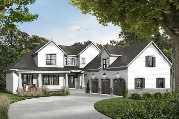 Traditional house plans 5-304 - front exterior, 3,136 sq ft, 4 bed, 0 bath house plans | Monster House Plans