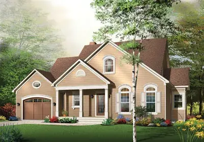 Traditional house plans 5-307 - front exterior, 2,149 sq ft, 4 bed, 2 bath house plans | Monster House Plans