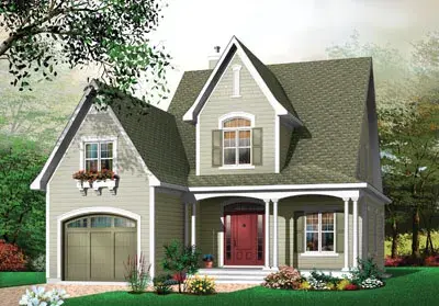 Country house plans 5-310 - front exterior, 2,012 sq ft, 3 bed, 2 bath house plans | Monster House Plans
