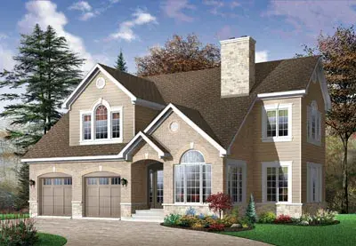 Traditional house plans 5-314 - front exterior, 2,265 sq ft, 4 bed, 0 bath house plans | Monster House Plans