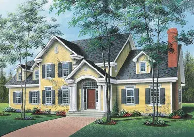Colonial house plans 5-317 - front exterior, 4,183 sq ft, 4 bed, 0 bath house plans | Monster House Plans