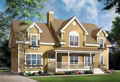 Traditional house plans 5-325 - front exterior, 1,683 sq ft, 3 bed, 1 bath house plans | Monster House Plans