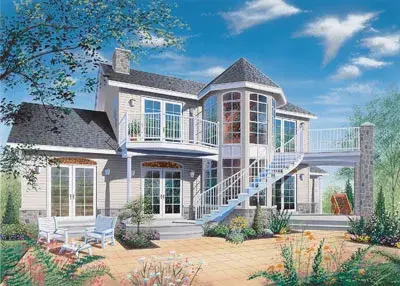 Traditional house plans 5-326 - front exterior, 1,917 sq ft, 3 bed, 2 bath house plans | Monster House Plans