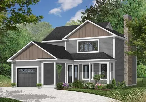 Traditional house plans 5-341 - front exterior, 2,024 sq ft, 3 bed, 1 bath house plans | Monster House Plans