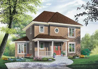 Traditional house plans 5-346 - front exterior, 1,662 sq ft, 3 bed, 2 bath house plans | Monster House Plans