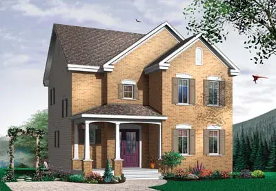 Traditional house plans 5-358 - front exterior, 1,512 sq ft, 3 bed, 1 bath house plans | Monster House Plans