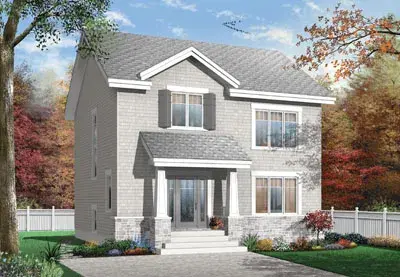 Traditional house plans 5-368 - front exterior, 1,691 sq ft, 3 bed, 1 bath house plans | Monster House Plans