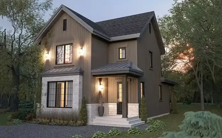 Traditional house plans 5-372 - front exterior, 1,866 sq ft, 3 bed, 1 bath house plans | Monster House Plans