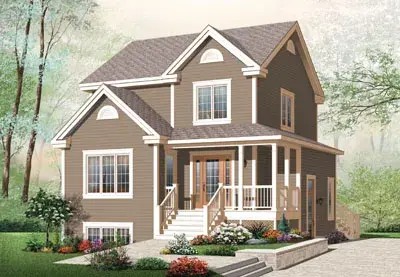 Traditional house plans 5-382 - front exterior, 2,095 sq ft, 4 bed, 2 bath house plans | Monster House Plans