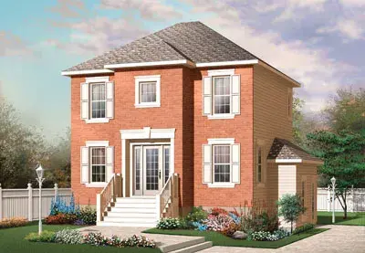 Colonial house plans 5-386 - front exterior, 1,924 sq ft, 4 bed, 2 bath house plans | Monster House Plans