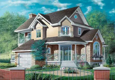 Country house plans 5-408 - front exterior, 2,077 sq ft, 3 bed, 2 bath house plans | Monster House Plans