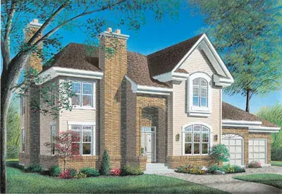 Traditional house plans 5-409 - front exterior, 4,075 sq ft, 4 bed, 0 bath house plans | Monster House Plans