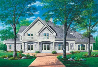 Traditional house plans 5-414 - front exterior, 4,147 sq ft, 4 bed, 3 bath house plans | Monster House Plans