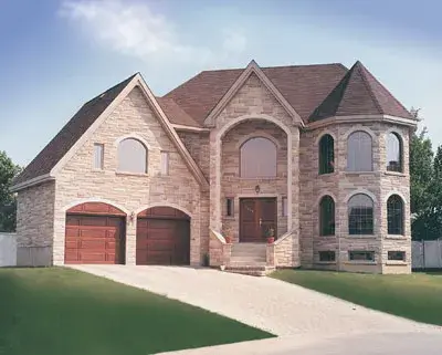 European house plans 5-416 - front exterior, 3,078 sq ft, 4 bed, 2 bath house plans | Monster House Plans
