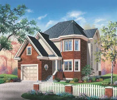 Traditional house plans 5-440 - front exterior, 1,751 sq ft, 3 bed, 2 bath house plans | Monster House Plans