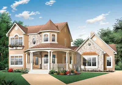 Country house plans 5-446 - front exterior, 2,265 sq ft, 4 bed, 3 bath house plans | Monster House Plans