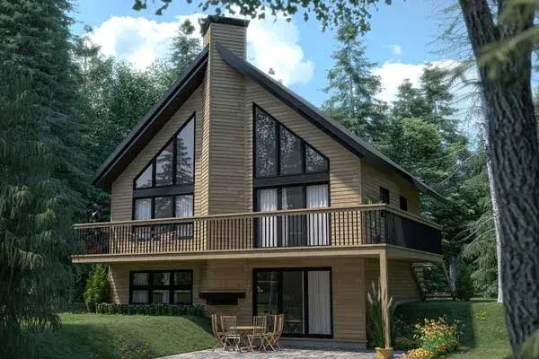 Contemporary house plans 5-456 - front exterior, 1,873 sq ft, 3 bed, 2 bath house plans | Monster House Plans