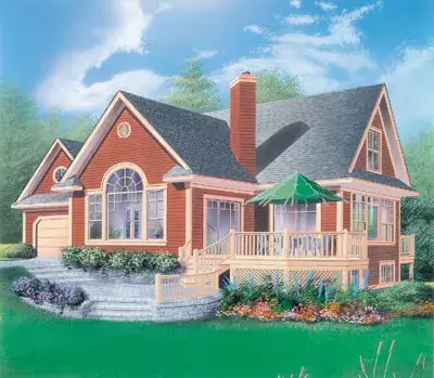 Traditional house plans 5-459 - front exterior, 2,526 sq ft, 4 bed, 3 bath house plans | Monster House Plans