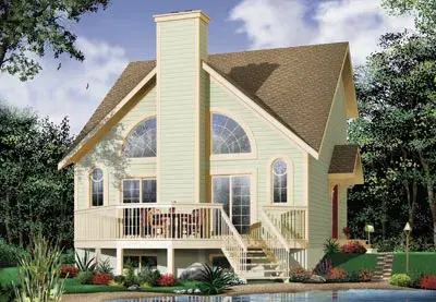 Traditional house plans 5-461 - front exterior, 1,148 sq ft, 1 bed, 1 bath house plans | Monster House Plans