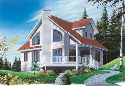 Traditional house plans 5-463 - front exterior, 1,285 sq ft, 2 bed, 2 bath house plans | Monster House Plans