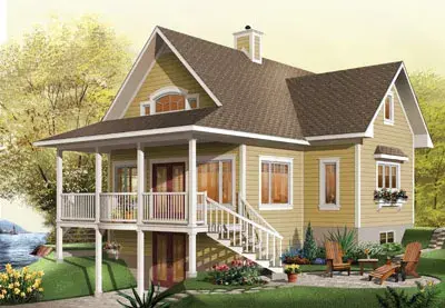 Country house plans 5-471 - front exterior, 1,480 sq ft, 2 bed, 2 bath house plans | Monster House Plans