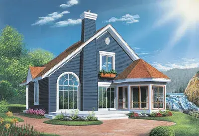 Traditional house plans 5-473 - front exterior, 1,468 sq ft, 3 bed, 2 bath house plans | Monster House Plans