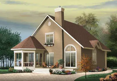 Country house plans 5-474 - front exterior, 1,468 sq ft, 3 bed, 2 bath house plans | Monster House Plans