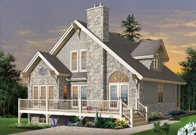 Cottage house plans 5-481 - front exterior, 1,625 sq ft, 3 bed, 2 bath house plans | Monster House Plans