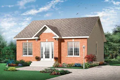 Traditional house plans 5-546 - front exterior, 888 sq ft, 2 bed, 1 bath house plans | Monster House Plans