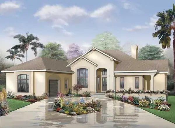 Traditional house plans 5-562 - front exterior, 2,620 sq ft, 3 bed, 2 bath house plans | Monster House Plans