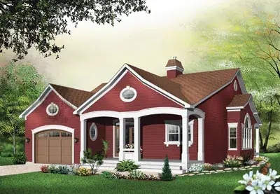 Country house plans 5-564 - front exterior, 2,118 sq ft, 3 bed, 2 bath house plans | Monster House Plans