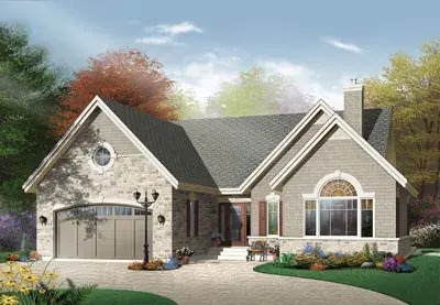 Traditional house plans 5-567 - front exterior, 1,548 sq ft, 2 bed, 1 bath house plans | Monster House Plans