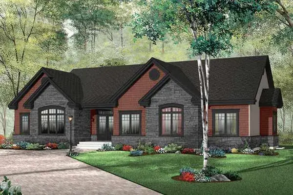 Traditional house plans 5-574 - front exterior, 1,883 sq ft, 3 bed, 2 bath house plans | Monster House Plans