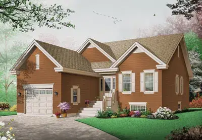 Colonial house plans 5-578 - front exterior, 1,394 sq ft, 3 bed, 1 bath house plans | Monster House Plans