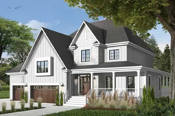 Country house plans 5-630 - front exterior, 3,805 sq ft, 3 bed, 2 bath house plans | Monster House Plans