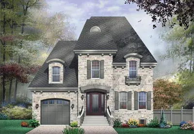 French Country house plans 5-634 - front exterior, 2,281 sq ft, 3 bed, 2 bath house plans | Monster House Plans