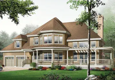 Country house plans 5-638 - front exterior, 2,659 sq ft, 3 bed, 2 bath house plans | Monster House Plans