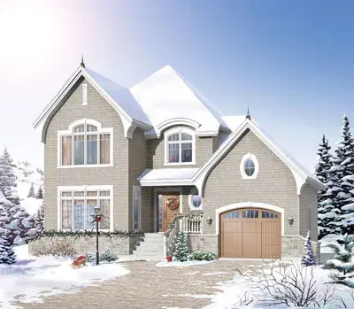 European house plans 5-645 - front exterior, 1,863 sq ft, 3 bed, 1 bath house plans | Monster House Plans